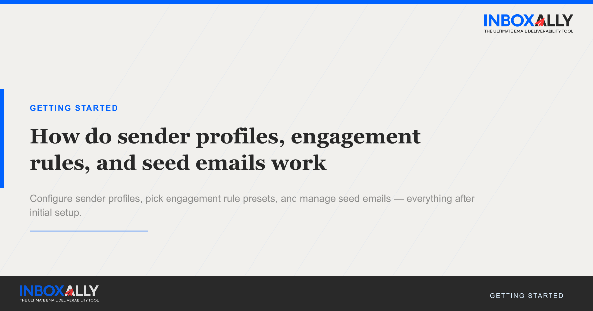 How do sender profiles, engagement rules, and seed emails work ...