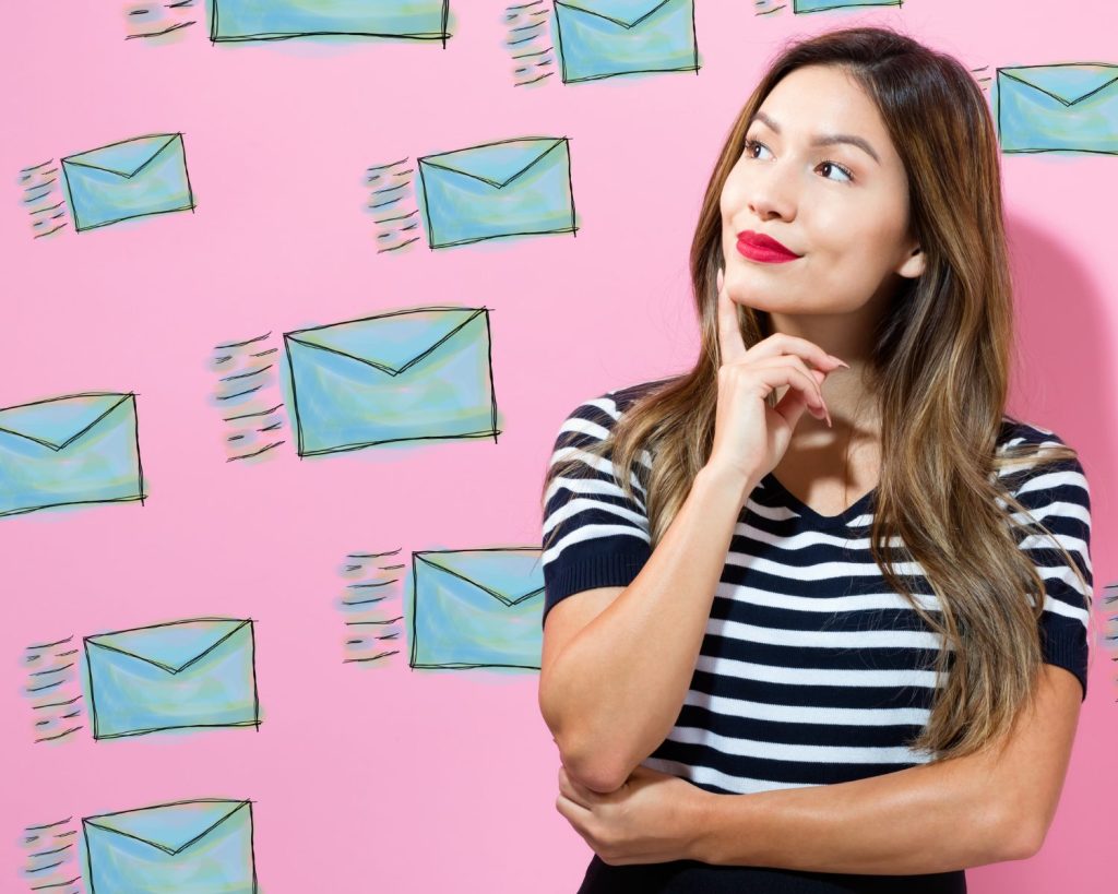 woman thinking about when to send emails