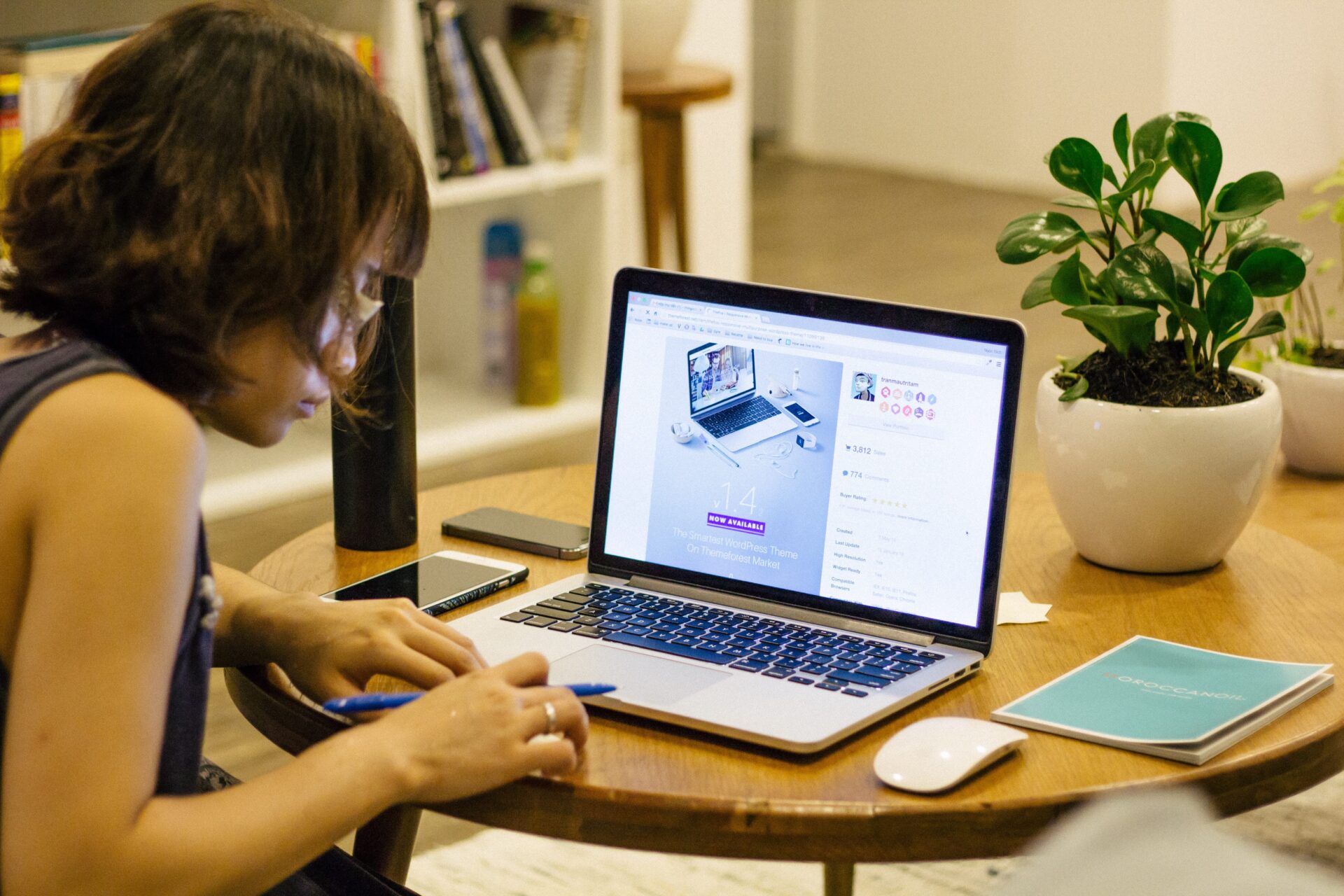 woman working at laptop
