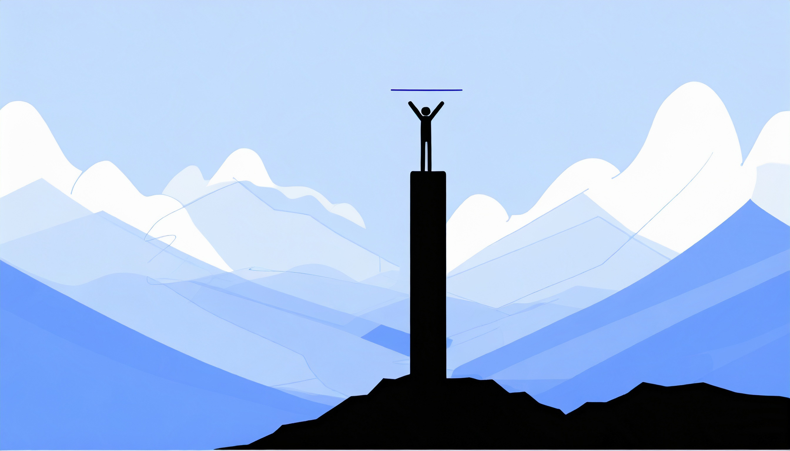 A man standing on top of a pole with mountains in the background while offering SEO services through a cold email template.