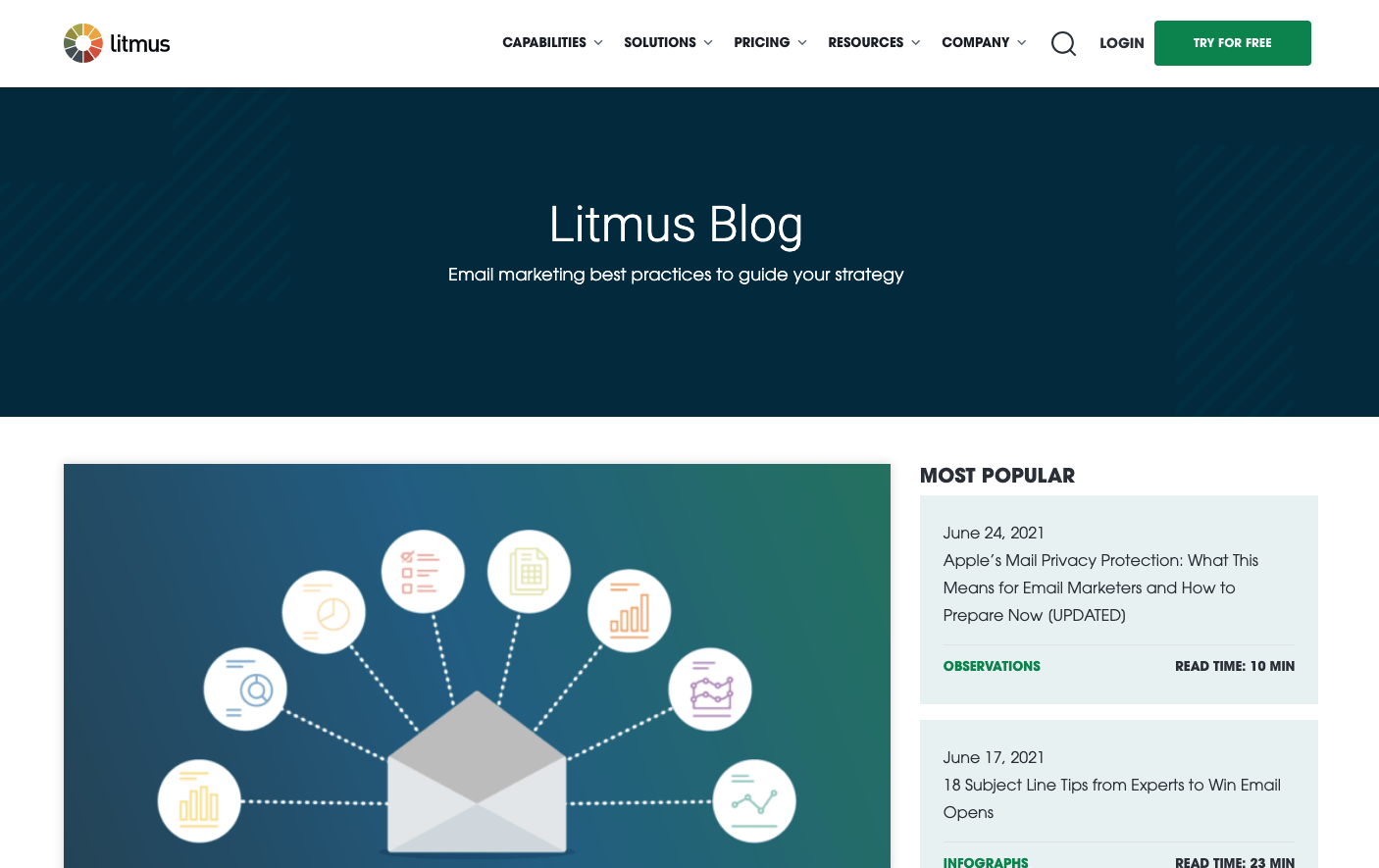 Litmus blog site in browser