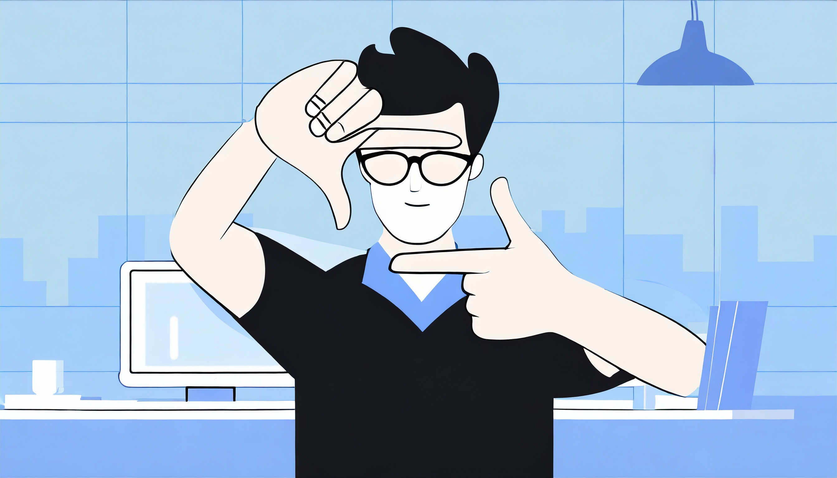 A cartoon man pointing his finger at a computer screen, emphasizing email deliverability.