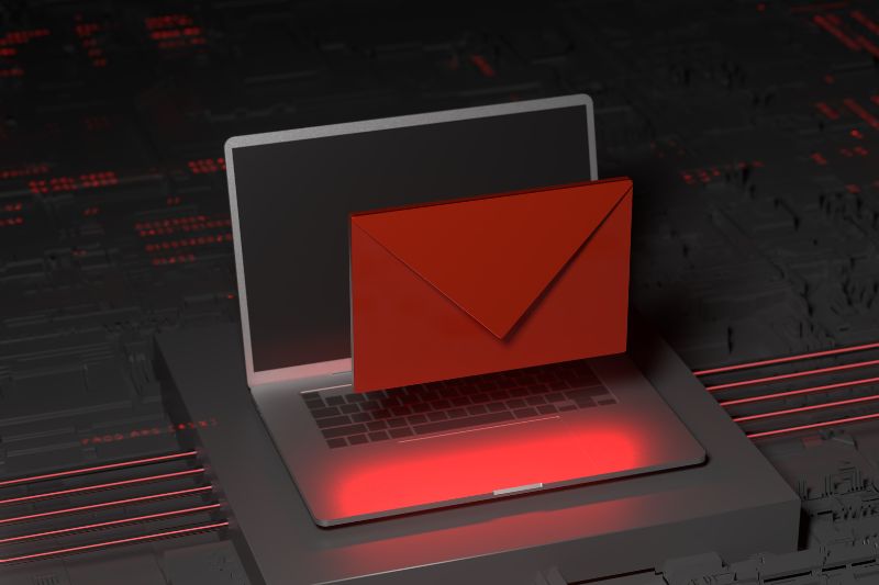 Red envelope on a laptop