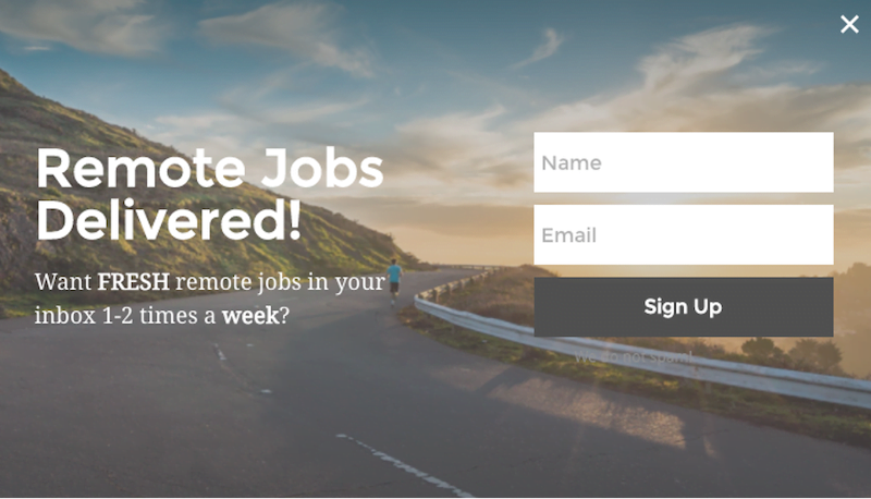 Website pop-up over email headers