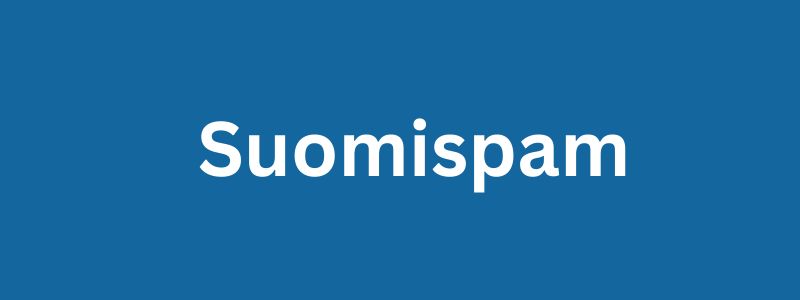 Blue background with the word "Suomispam" in white text, offering an Ultimate Guide to understanding its role in Reputation Blacklist management.