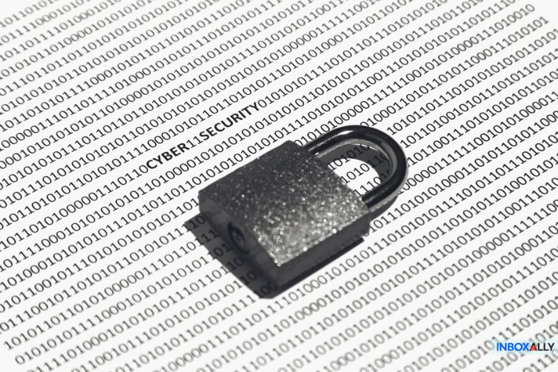 Padlock on binary code with 'CYBER SECURITY,' symbolizing SMTP relay encryption and security in email communication
