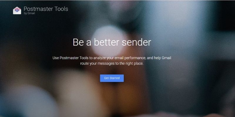 Captura de tela da página do Gmail Postmaster Tools com o título