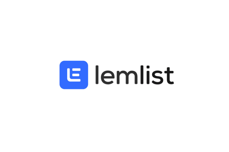 Lemlist logo featuring a blue rounded square with a white "LE" monogram next to the word "lemlist" in black lowercase letters on a white background, making it stand out among top email outreach tools and Instantly competitors.