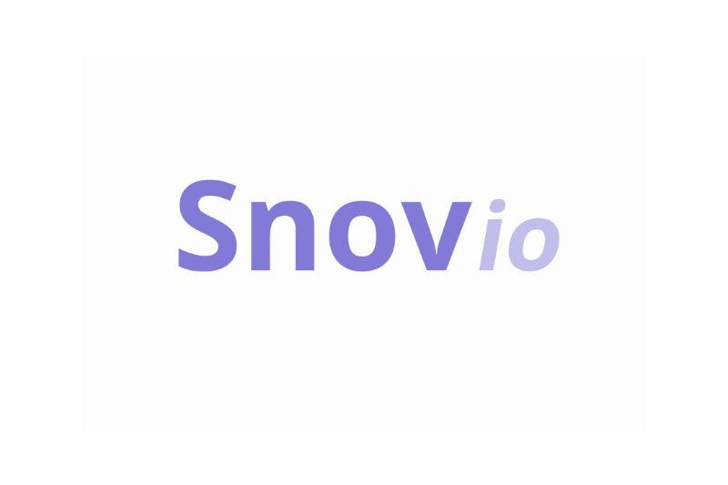 Snovio logo with the word "Snovio" in a gradient purple font on a white background, representing tools for outbound email and advanced email workflows.