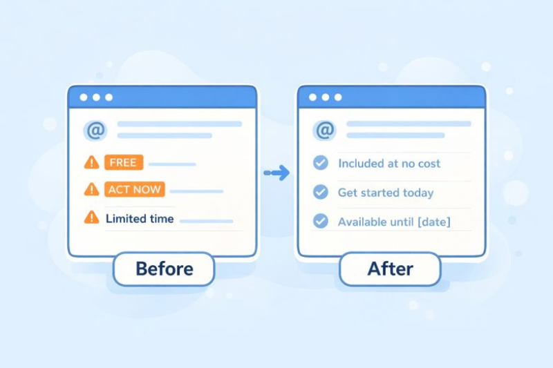 Dos paneles de comparación etiquetados como