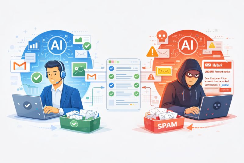 IA na capacidade de entrega de e-mails, distinguindo e-mails legítimos de spam de phishing