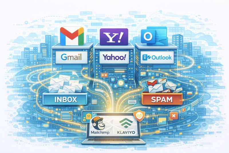 O que significa ISP mostrando a entrega de e-mail na caixa de entrada versus spam?