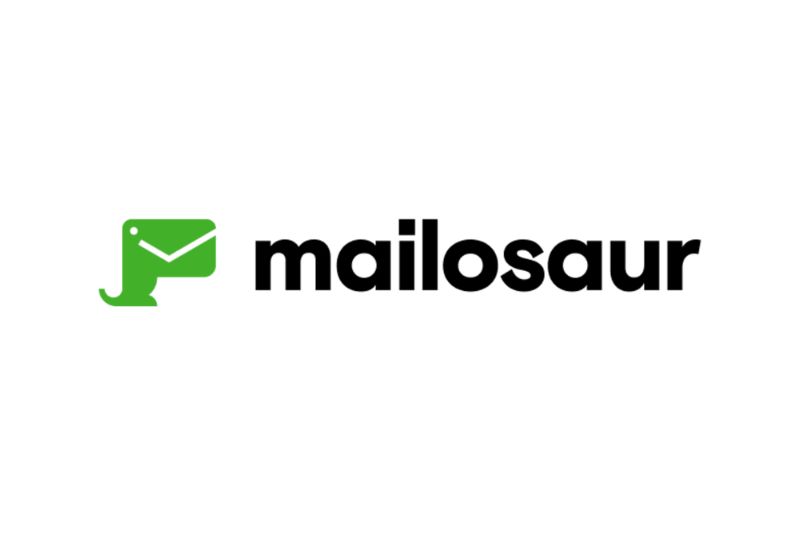 The Mailosaur logo features a green dinosaur-shaped icon resembling an envelope, followed by the word "mailosaur" in bold black lowercase letters—an eye-catching choice among email testing tools and Litmus alternatives for 2026.